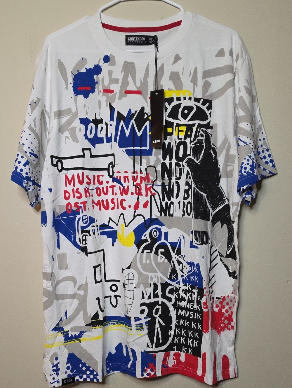 Contender White Short-Sleeve Graphic Tee with Multicolor Print